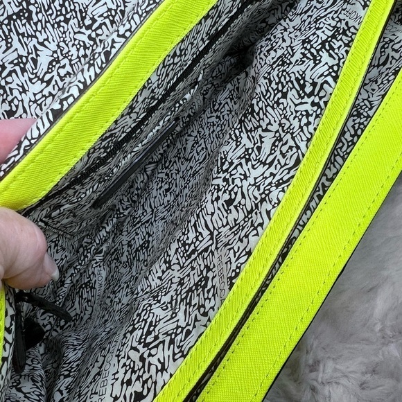 REBECCA MINKOFF HUDSON MOTO LEATHER NEON MARIGOLD BAG - Picture 15 of 16